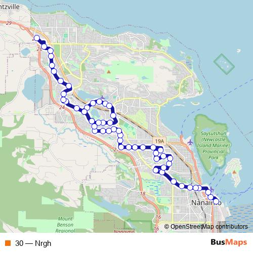 30 bus Line Map