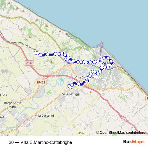 30 bus Line Map