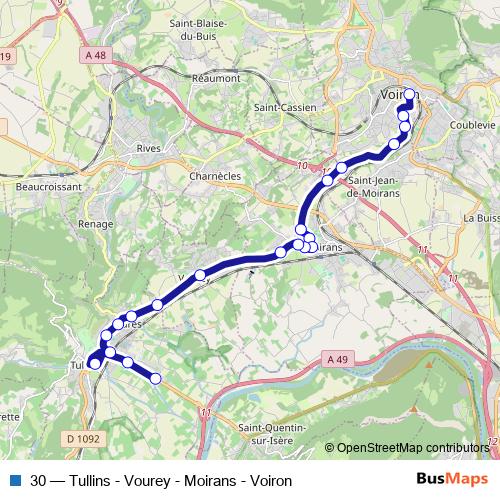 30 bus Line Map