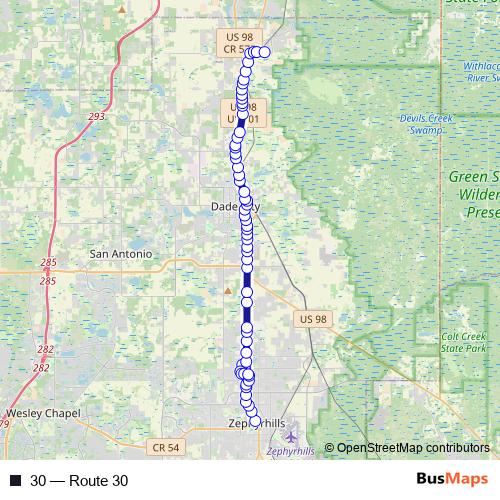 30 bus Line Map