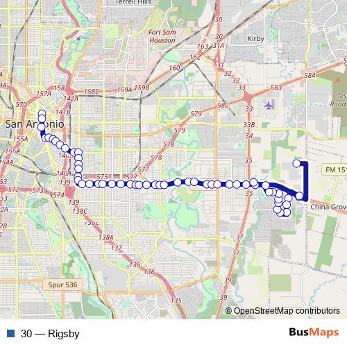 30 bus Line Map
