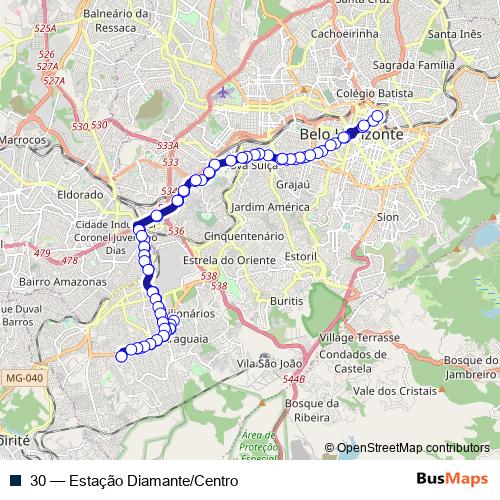 30 bus Line Map