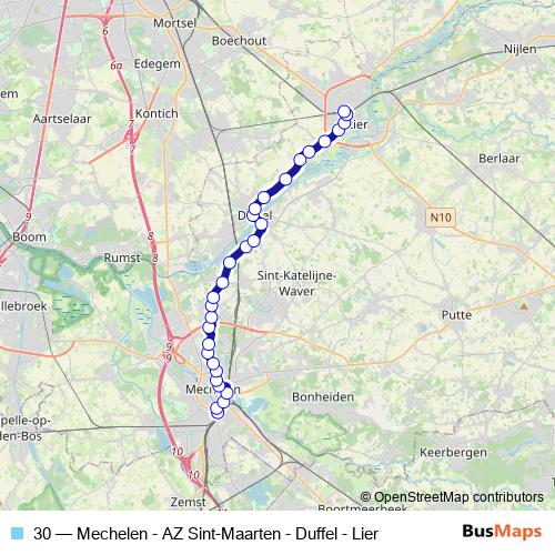 30 bus Line Map