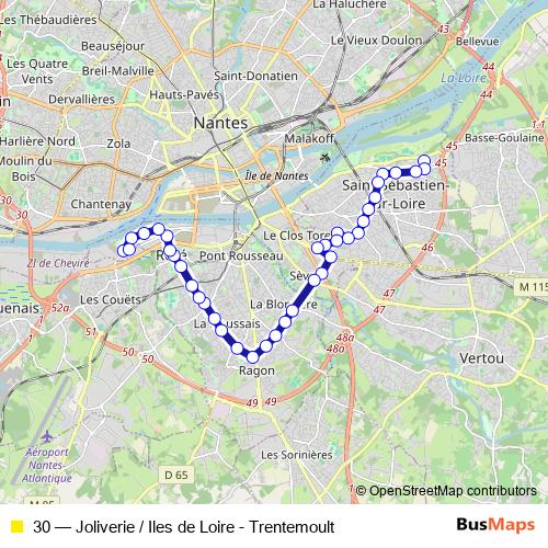 30 bus Line Map
