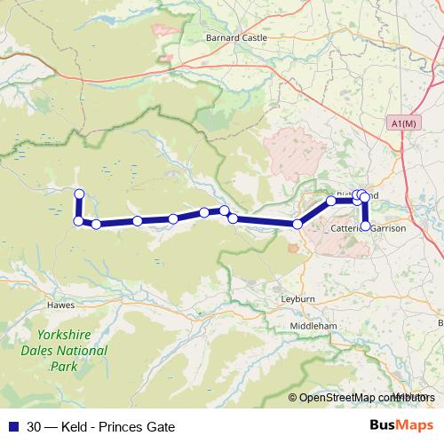 30 bus Line Map