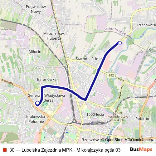 30 bus Line Map