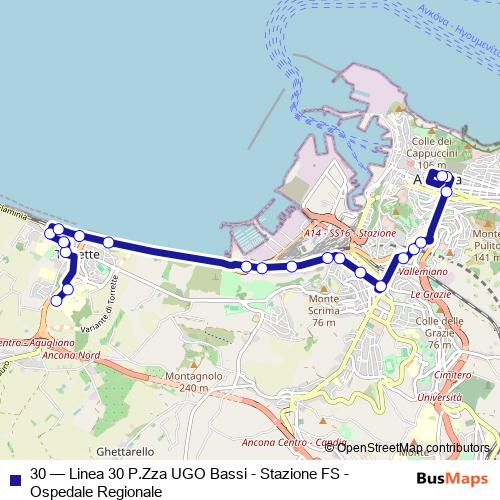 30 bus Line Map
