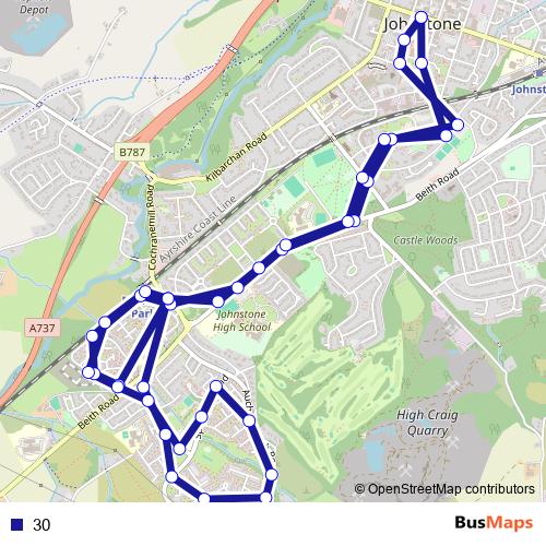 30 bus Line Map