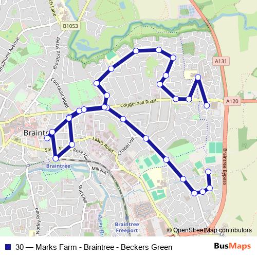 30 bus Line Map