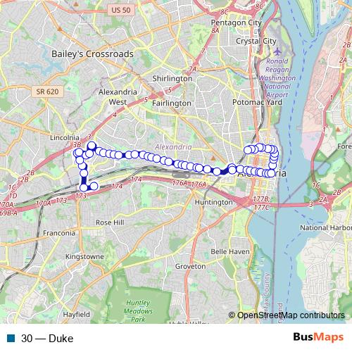 30 bus Line Map