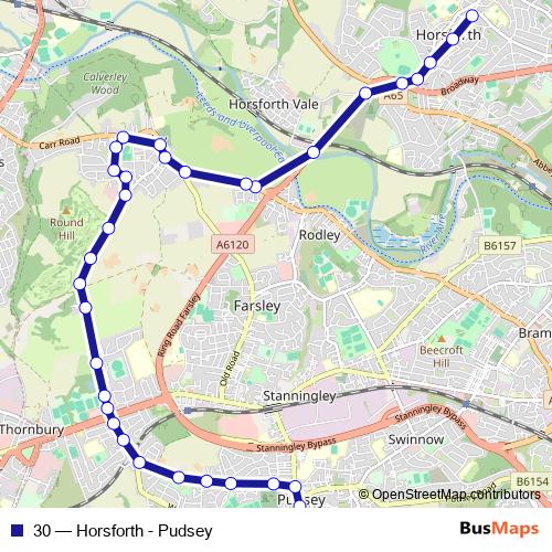 30 bus Line Map