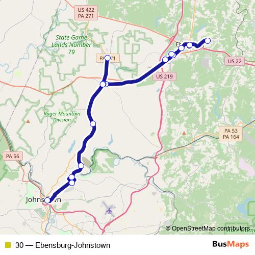 30 bus Line Map
