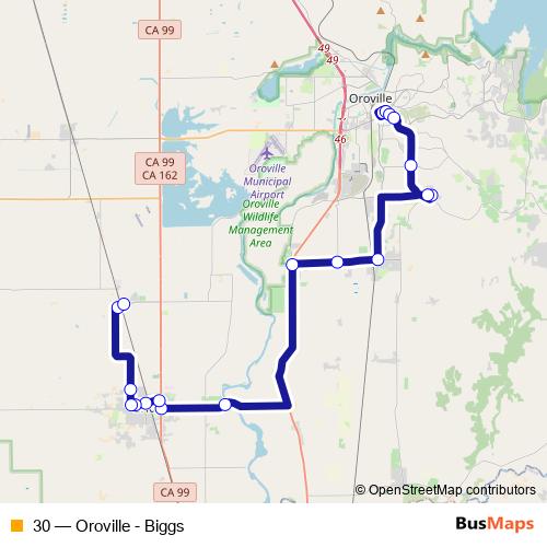 30 bus Line Map