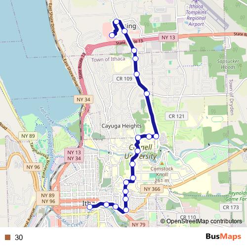 30 bus Line Map
