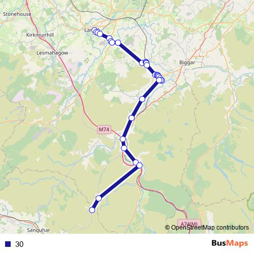 30 bus Line Map