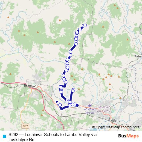 S292 bus Line Map