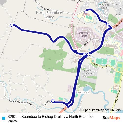 S292 bus Line Map